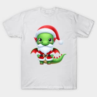 Cute green Santa dragon T-Shirt